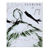 Waterverf Vogue Mode Model Vakantie Foto Afdruk (Voorkant)