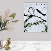 Waterverf Vogue Mode Model Vakantie Poster