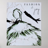 Waterverf Vogue Mode Model Vakantie Poster (Voorkant)