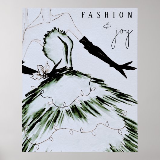 Waterverf Vogue Mode Model Vakantie Poster (Voorkant)