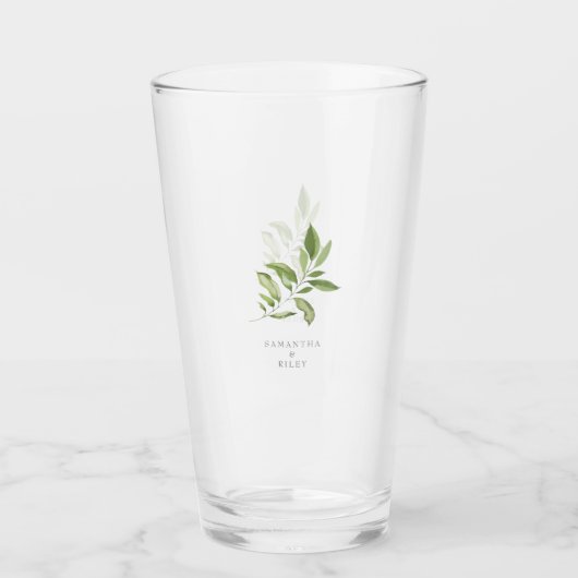 Waterverf voor aangepaste namen van iage Sage Wedd Glas (Voorkant)