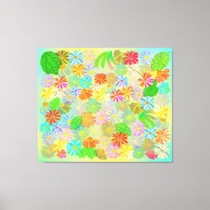 WATERVERF VOOR ASTER- EN CONE-STROMEN EN TROPISCHE CANVAS AFDRUK
