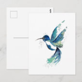 Waterverf voor blauwe haarvogel briefkaart (Voorkant / Achterkant)