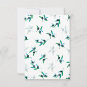 Waterverf voor de bruiloft van olijffilialen kaart (Achterkant)