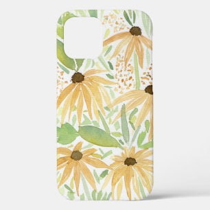 Waterverf voor Gele Zonnebloemen iPhone 12 Pro Hoesje