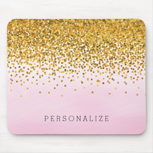 Waterverf voor goudroze Confetti Muismat (Voorkant)