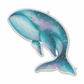 Waterverf voor grote blauwe walvis sticker (Voorkant)