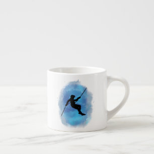 Waterverf voor het afluisteren van de bergbeklimme espresso kop