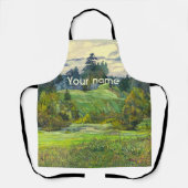 Waterverf voor het schilderen van pijnbomen op zij schort (Voorkant)