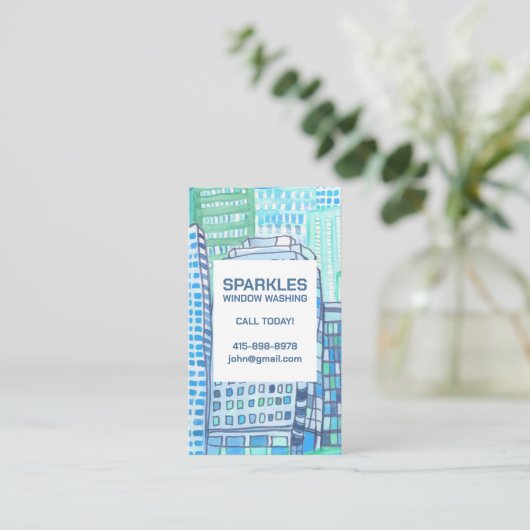 Waterverf voor het wassen van het bedrijfswasvenst visitekaartje (Staand voorkant)