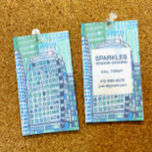 Waterverf voor het wassen van het bedrijfswasvenst visitekaartje