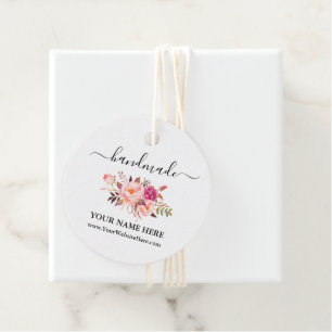 Waterverf voor kalligrafie Roze Floral Handgemaakt Bedankjes Labels