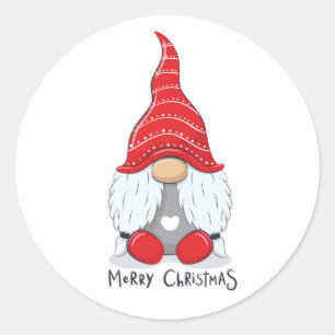 Waterverf voor kerst met kerst ronde sticker