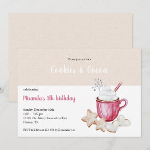 Waterverf voor kerst-warme cacao en koekjes kaart