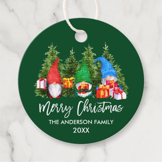 Waterverf voor kerstmis in penseel script Gnomen T Bedankjes Labels (Voorkant)