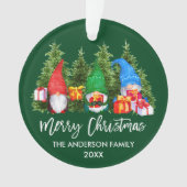 Waterverf voor kerstmis in penseel script Gnomen T Ornament (voorkant)