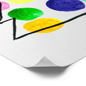 Waterverf voor kleurrijke kerstbomen poster (Hoek)