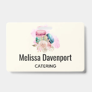 Waterverf voor kleurrijke Macarons en bloemen Badge