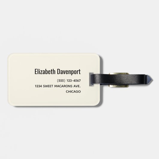 Waterverf voor kleurrijke Macarons en bloemen Bagagelabel (Achterkant horizontaal)