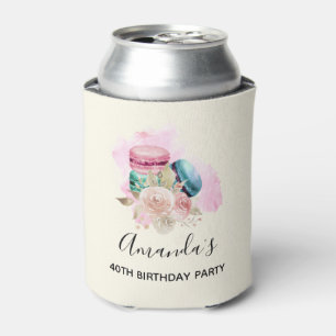 Waterverf voor kleurrijke Macarons en bloemen Blikjeskoeler