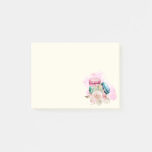 Waterverf voor kleurrijke Macarons en bloemen Post-it® Notes