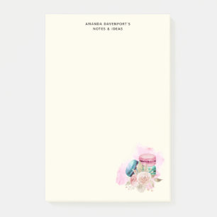 Waterverf voor kleurrijke Macarons en bloemen Post-it® Notes