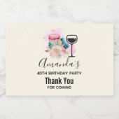 Waterverf voor kleurrijke Macarons en bloemen Sparkling Wijnetiket (Enkel label)