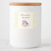 Waterverf voor kleurrijke Macarons en bloemen Voedselcontainer Etiket (Voorkant)