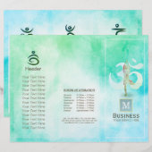 Waterverf voor Meditatie-instructies Yoga Pose Om  (Voorkant / Achterkant)