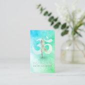 Waterverf voor Meditatie-instructies Yoga Pose Om Visitekaartje (Staand voorkant)