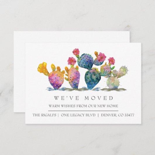 Waterverf voor nieuwe thuisbewegende aankondiginge (Voorkant / Achterkant)