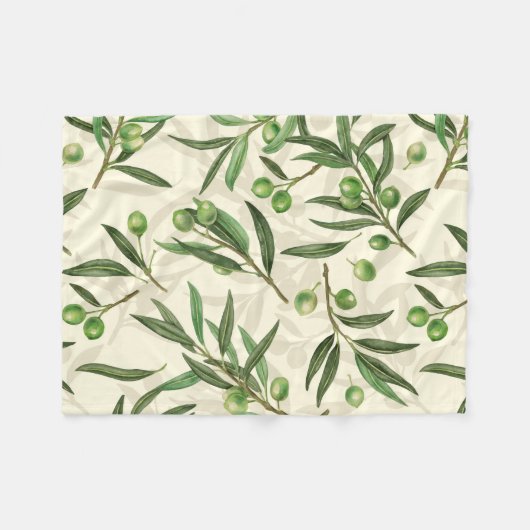 Waterverf voor olijfbijkantoren fleece deken (Voorkant (Horizontaal))