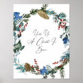 Waterverf voor ons een kind is geboren poster (Voorkant)