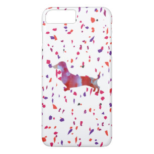 Waterverf voor roze dachshund iPhone 8 plus / 7 plus hoesje
