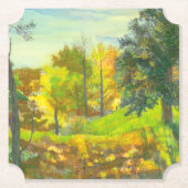 Waterverf voor schilderen van zonne-herfst kartonnen onderzetters (Voorkant)