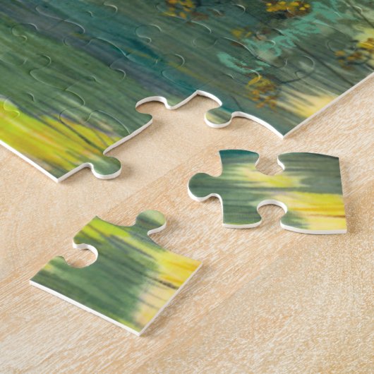 Waterverf voor schilderen van zonne-herfst legpuzzel (Zijkant)