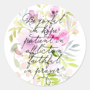 Waterverf voor scripts   Romeinen 12 Ronde Sticker