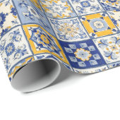 Waterverf voor spaanse Tegels Cadeaupapier (Rol Hoek)