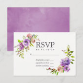 Waterverf voor voorjaarsbruiloft Floral RSVP (Voorkant / Achterkant)