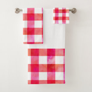 Waterverf voor warm roze bleekmiddel bad handdoek