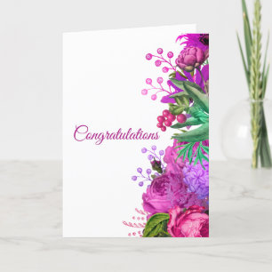 Waterverf voor weddenschap met roze Floral Kaart