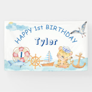 Waterverf voor zeevervuiling op de binnenzee spandoek