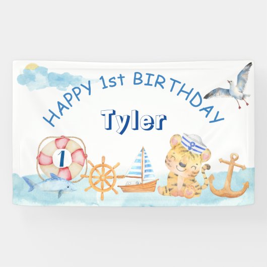 Waterverf voor zeevervuiling op de binnenzee spandoek (Horizontaal)