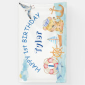 Waterverf voor zeevervuiling op de binnenzee spandoek (Verticaal)