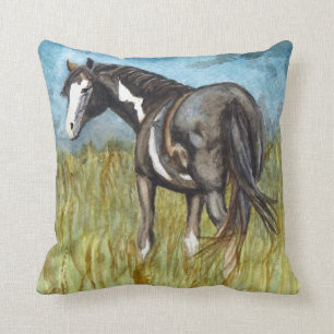 Waterverf voor zwarte en witte verf kussen