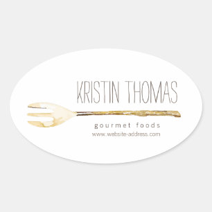 Waterverf vork catering, chef-kok, voedsel Sticker