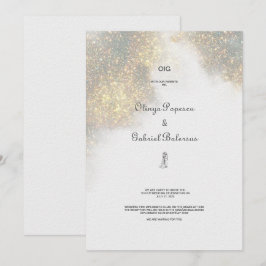 Waterverf Vormt Groene Glitter Huwelijksuitnodigin Kaart