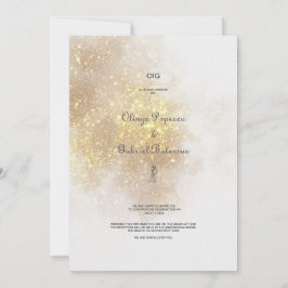 Waterverf Vormt Roos Glitter Huwelijksuitnodiging Kaart