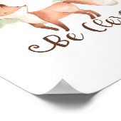 Waterverf Vos Bos Vrienden Wees Slim Kinderkamer Poster (Hoek)