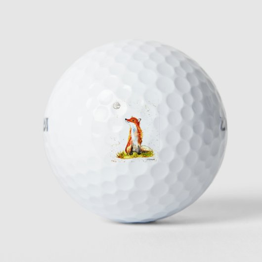 Waterverf vossenbos bosbeboten rustige baby golfballen (Voorkant)